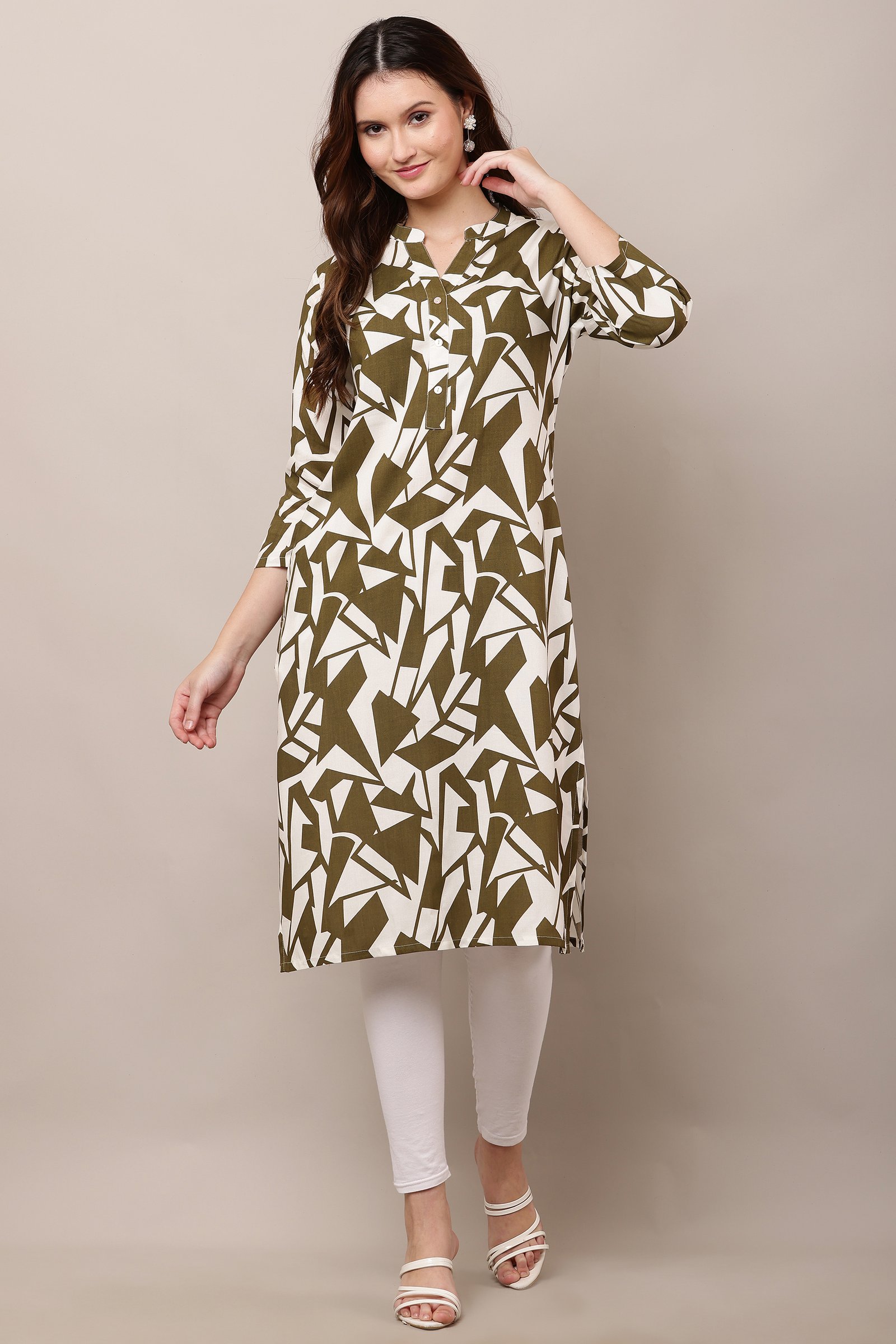Stylish Printed Cotton Rayon Kurti for women