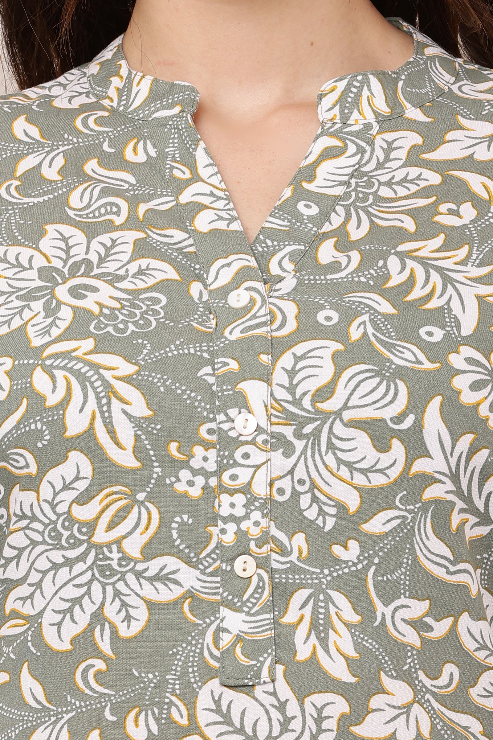 Stylish Printed Cotton Rayon Kurti for Women Grey