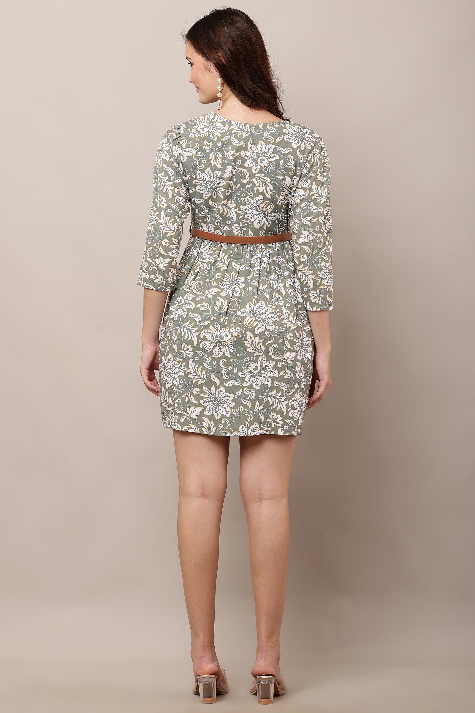 Women's Casual Printed Dress Grey