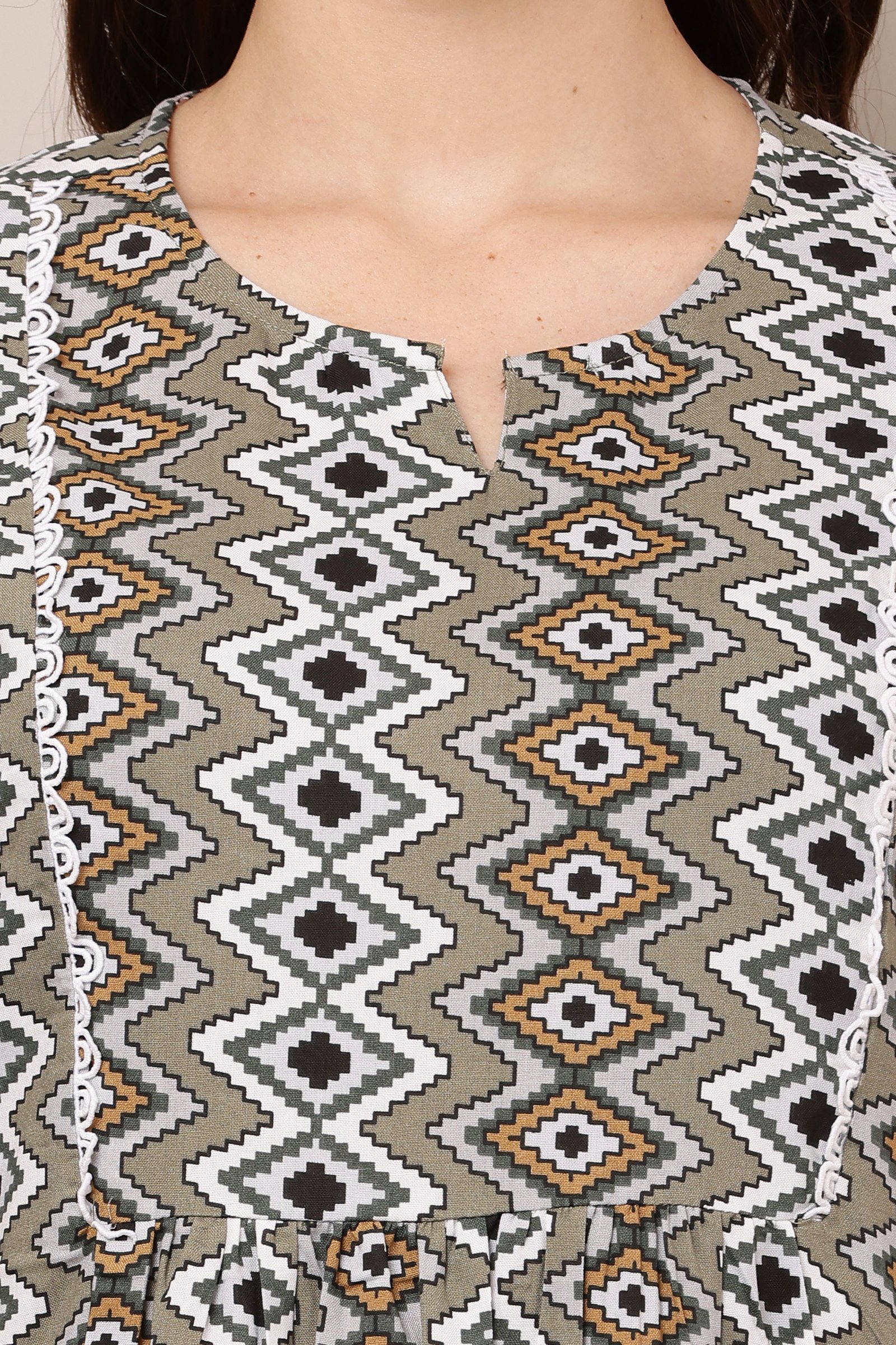 Women’s Stylish Printed Cotton Rayon Top MULTICOLOUR