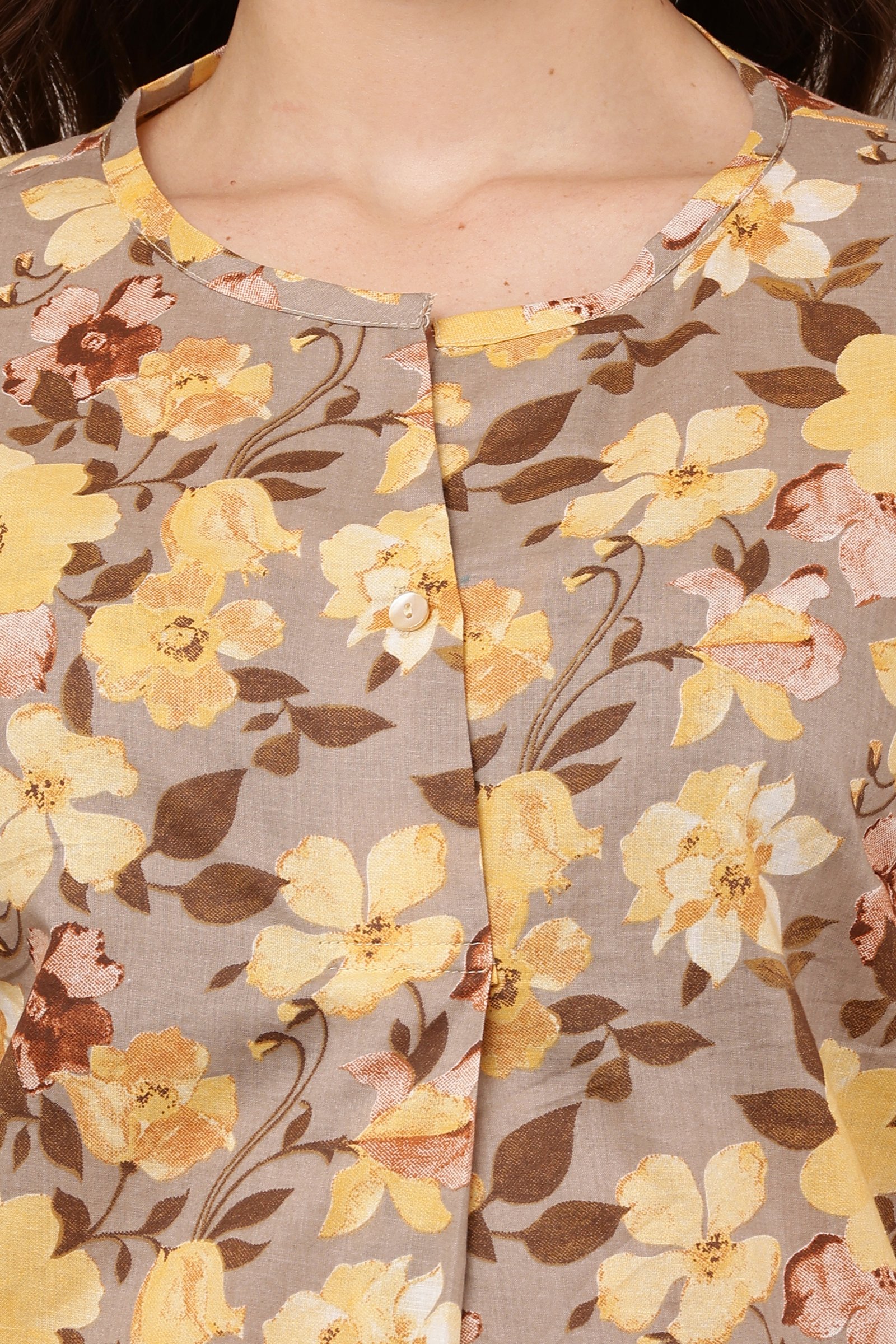 Women\'s Premium Cotton Cambric Top Yellow