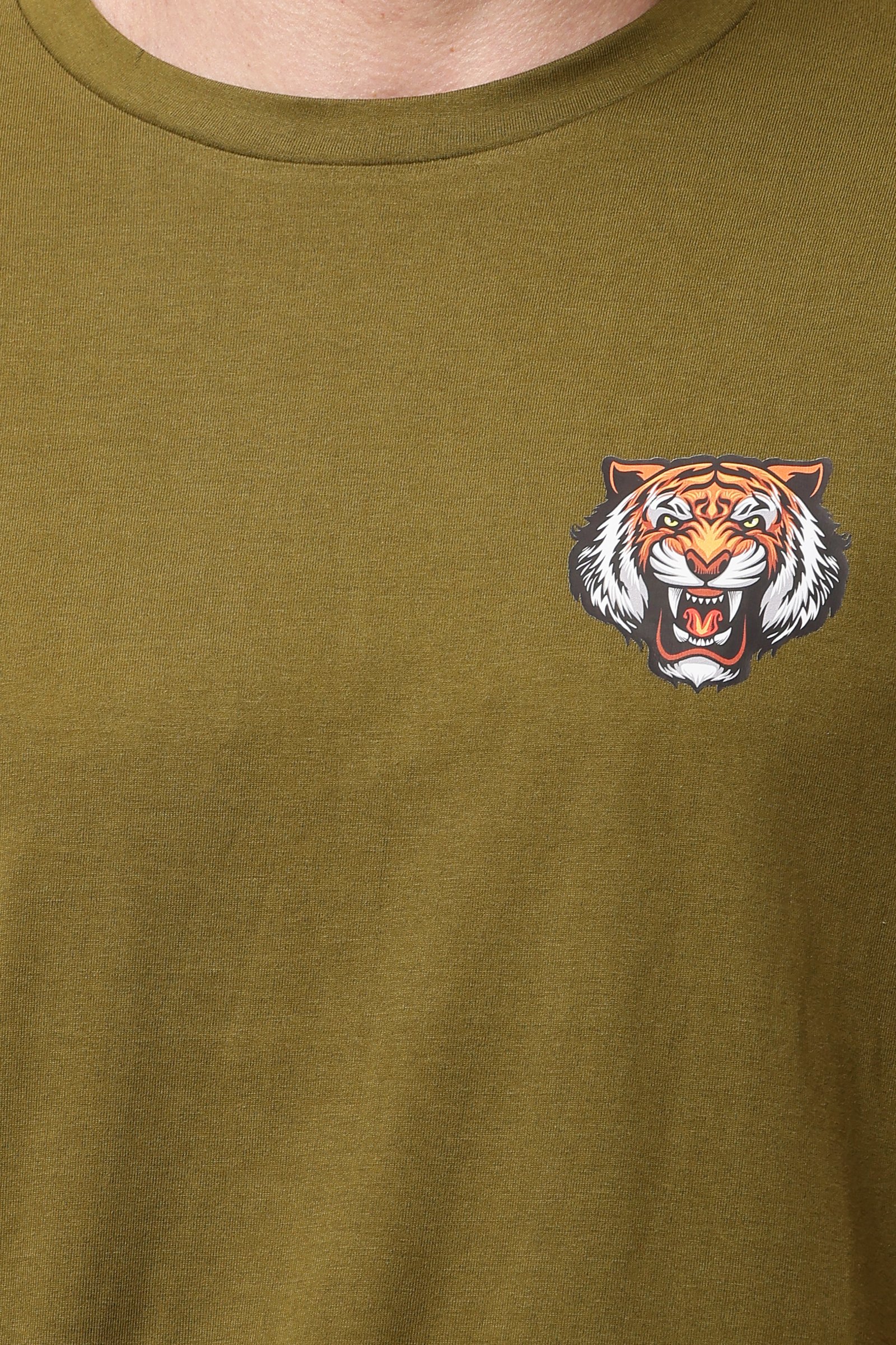 Men's Cotton green Lycra 4-Way Stretch T-Shirt