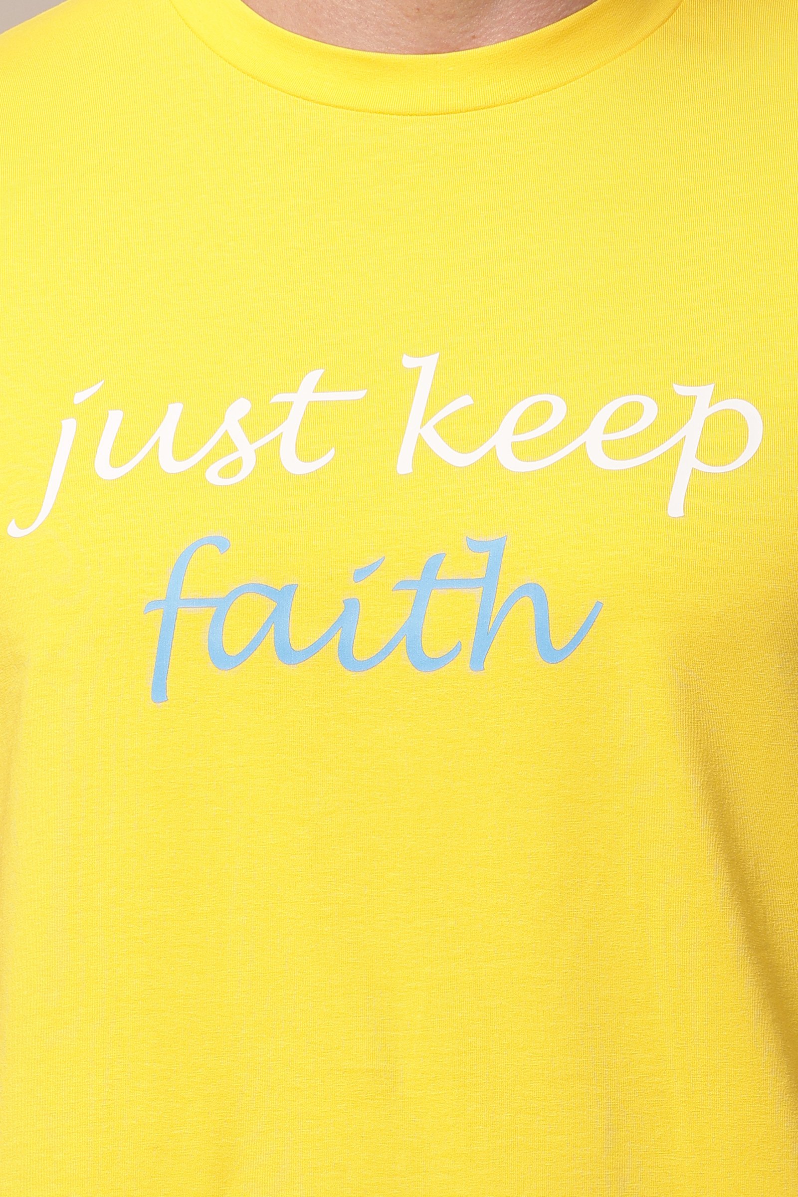 Printed Men Yellow Round Neck T-Shirt