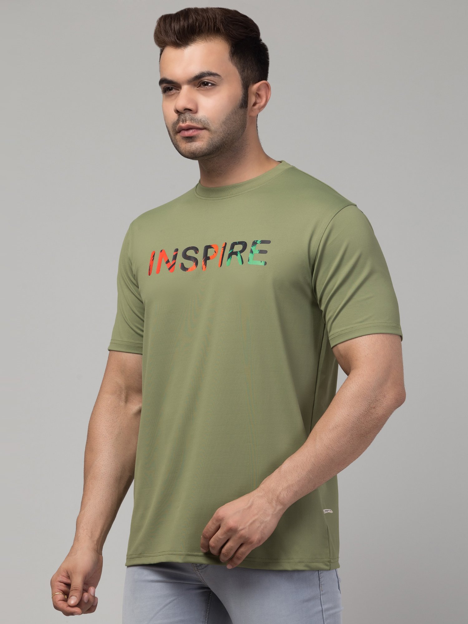 Printed Men Round Neck Dark green T-Shirt